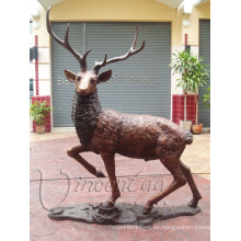 Zu hause garten statue metall handwerk bronze lebensgröße deer statuen